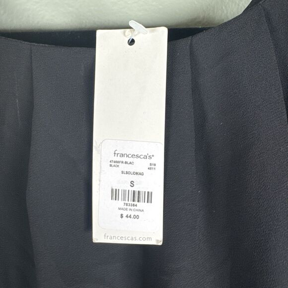 Francesca’s Blue Rain Black Chiffon Halter Dress New With Tags Women’s Sz‎ Small - Picture 2 of 8